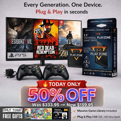 Playzone™ Super Console 1TB — 50,000 Games Ready to Play, All Generations, Plug & Play
